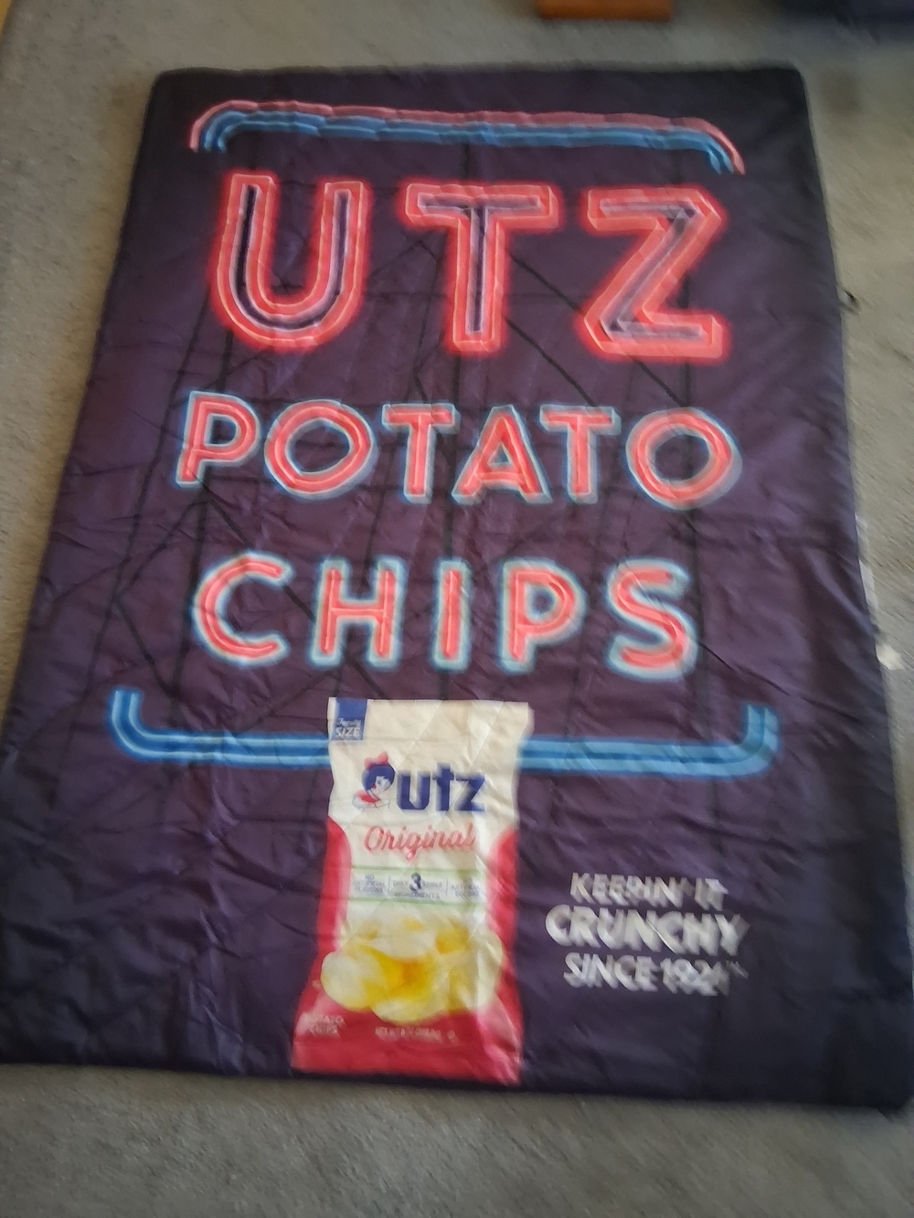 Potato Chips Neon Logo Throw Blanket - Black/Purple - Picture 2 of 5